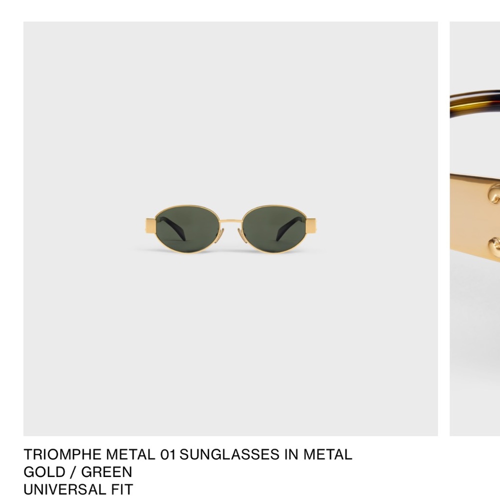 Celine - Triomphe Gold Metal Sunglasses